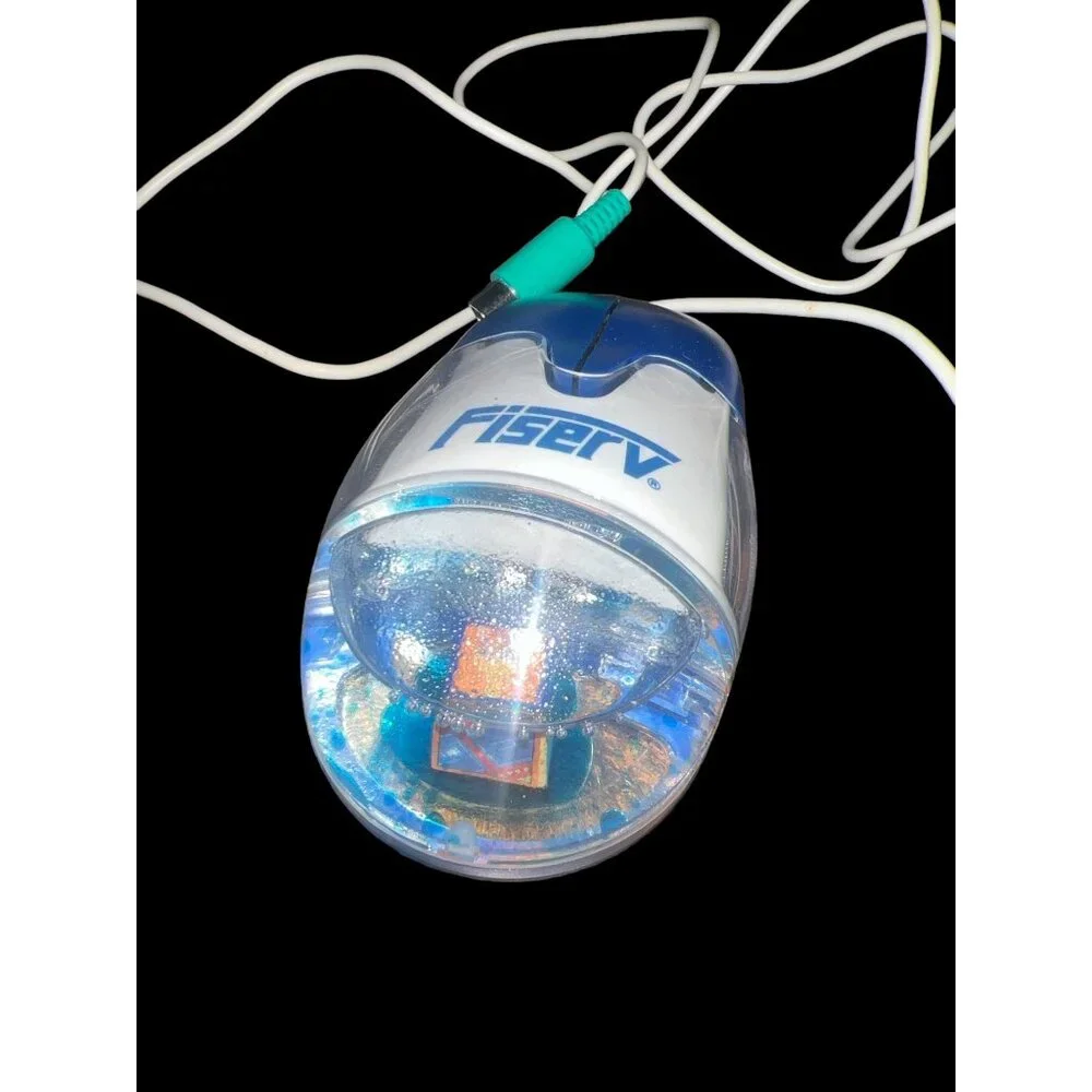Rare Vintage AQUA Water Ball Mouse PS2 Digital Investor FISERV *UNTESTED‎